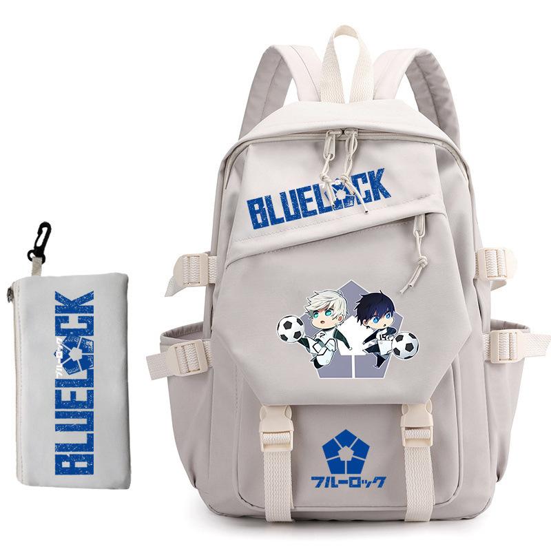 3 Piece School Backpack Set for Students Large Capacity Oxford Cloth Schoolbag with Shoulder Strap and Pencil Case