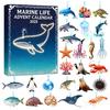 Ocean Life Advent Calendar 2025 24 Days Acrylic Underwater Themed Ornaments Christmas Countdown Box for Entertainment Parties