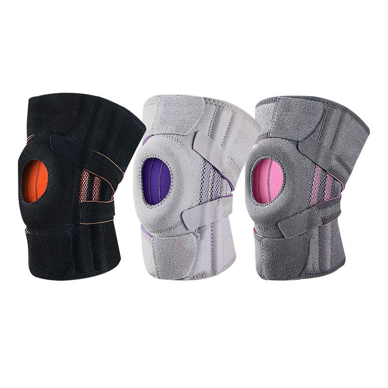Professional Knee Brace Adjustable Compression Stabilizer Meniscus Protection for Hiking Running Basketball Black One Size