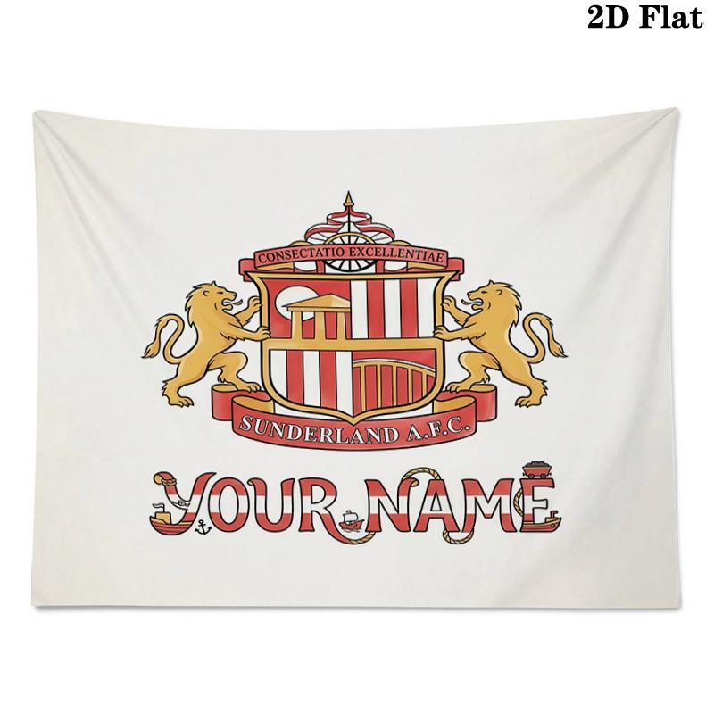 Custom Name Sunderland AFC Printed Tapestry – Wall Hanging for Bedrooms, Dorms, and Home Decor