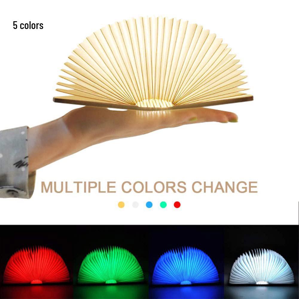 Foldable USB-Charged LED Wooden Book Lamp - Perfect Holiday Corporate Gift