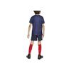 Nike Kids Logo Print Striped Crew Neck Short Sleeve T-Shirt And Shorts With Long Socks Sportswear Set Kids Sportswear Set CD1271-498
