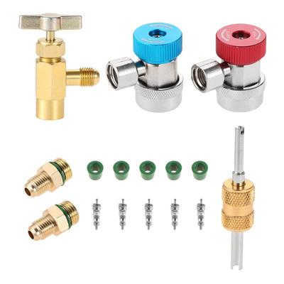 R134A Musluk Valfi Gaz Şarj Cihazı Araba Klima için Hızlı Bağlantı Elemanı Ayarlanabilir Valfli