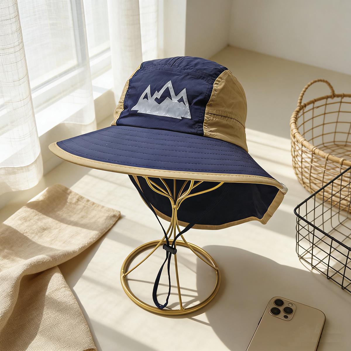 

Children Summer Sun Hats For Boys Girls 50-54 cm 2-8 years Quick Dry Breathable Outdoor Fisherman Cap With Flap Sun Protection 50-54cm темно-синий