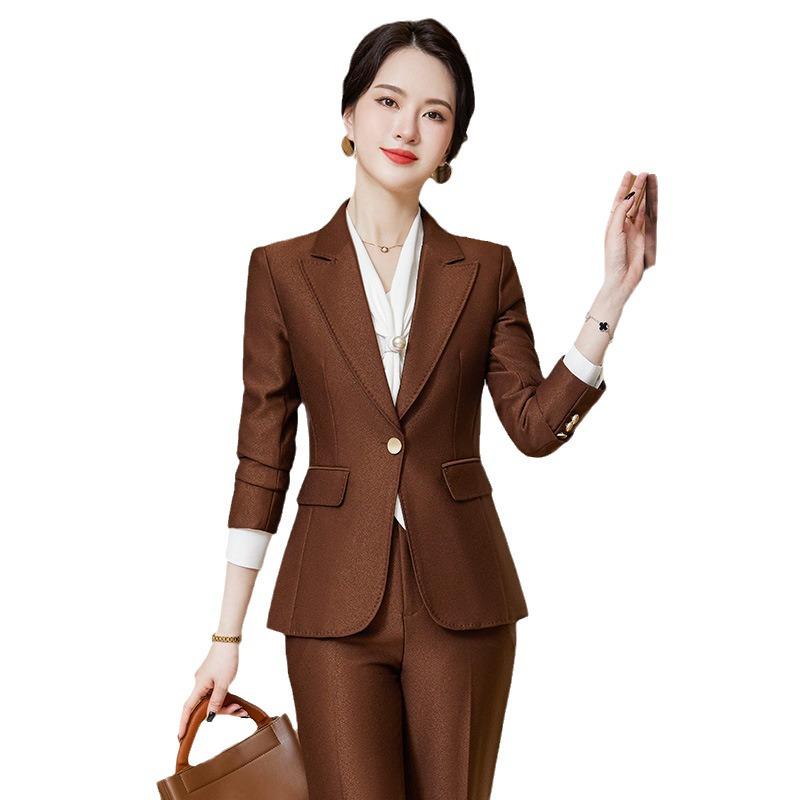 Conjunto de Traje Rojo para Mujer - Otoño/Invierno 2023 Estilo Profesional