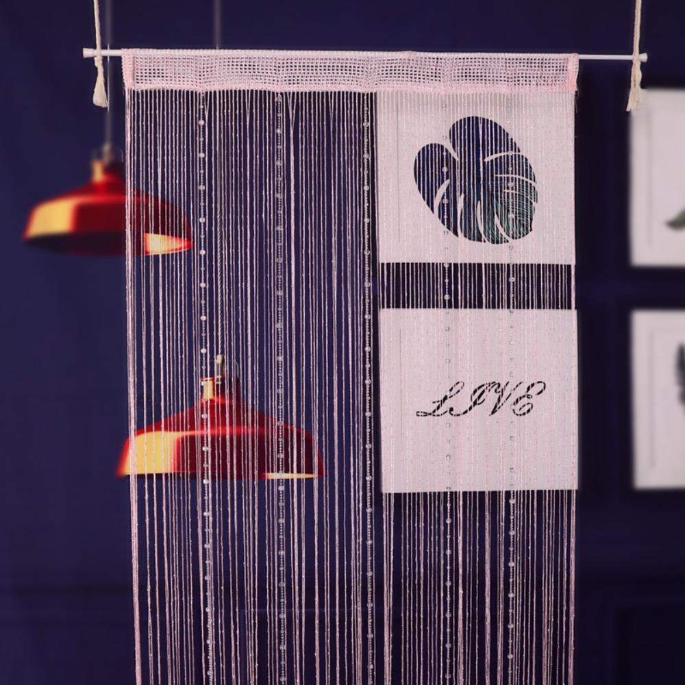 Room Divider Crystal Beads String Curtain Solid Color Tassel Window Curtain  Home Decor
