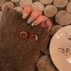 French Retro Red Dripping Circle Ear Buckle Light Luxury High-end Temperament Famous