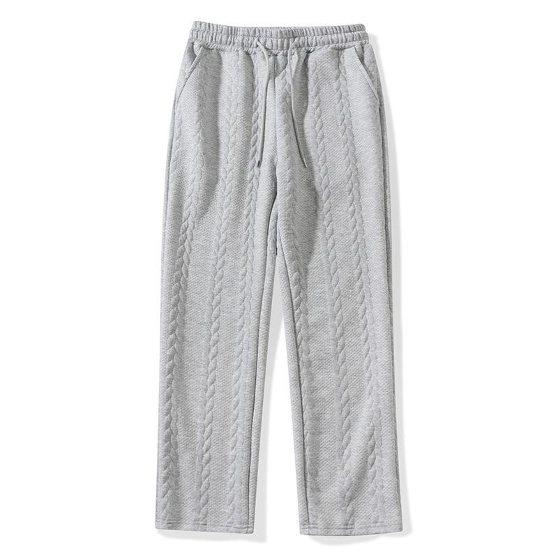 

Новый Спорт и Отдых Свободный Однотонный Кружево Сборка Широкие Брюки Осень Мужские Прямые Мода S серый