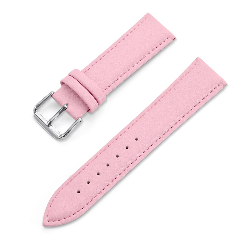 Universal Calfskin Leather Watch Strap Soft Material Watch Band 12/14/16/18/20/22mm Wristbands with Silver Stainless Steel Clasp
