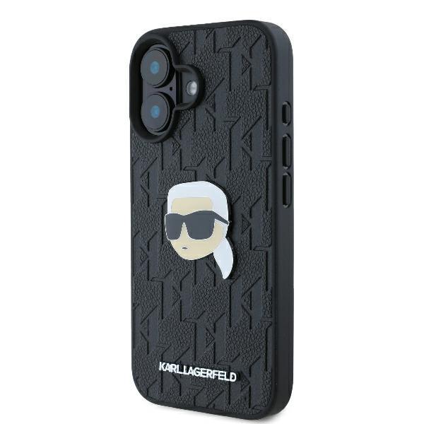 Karl Lagerfeld Klhcp16Spgklkipk Iphone16 6.1 Czarny/Black Hardcase Monogram Karl Head Pin