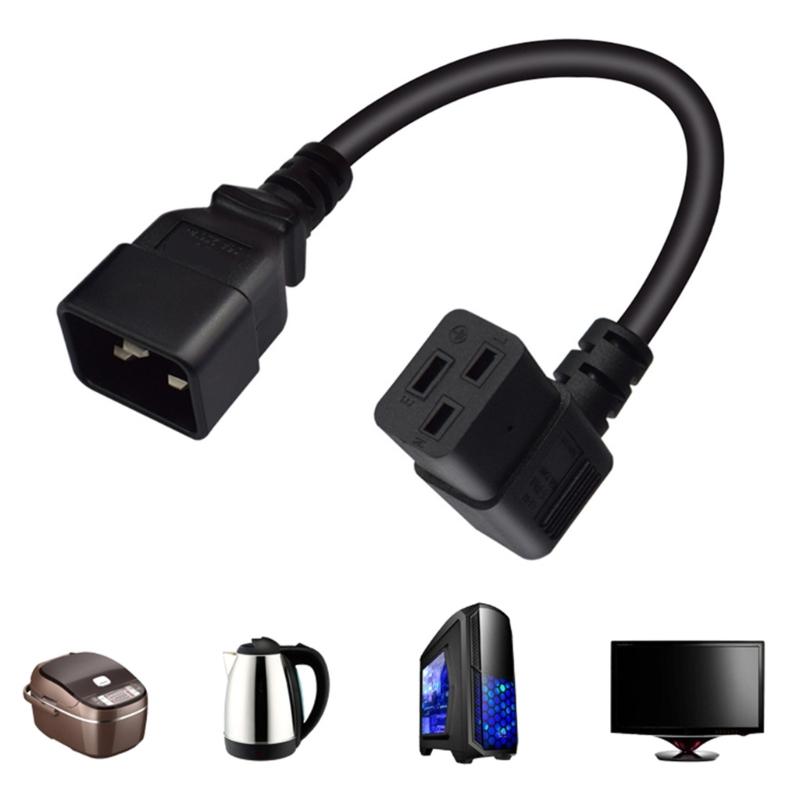 PDU USV Netzkabel rechtwinklig IEC320 C19 auf C20 Netzkabel 16A 250V, 3-poliges Verlängerungskabel C20 AUF C19 Reisekabel 10cm