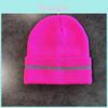 Acrylic Knit Hat For Men With Reflective Stripes Winter Warmth Fashionable Cold Weather Accessory