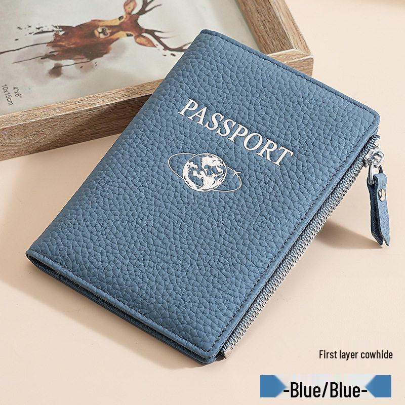 New RFID Anti-Theft Passport & Document Holder with Lychee Pattern - Multi-functional and Portable