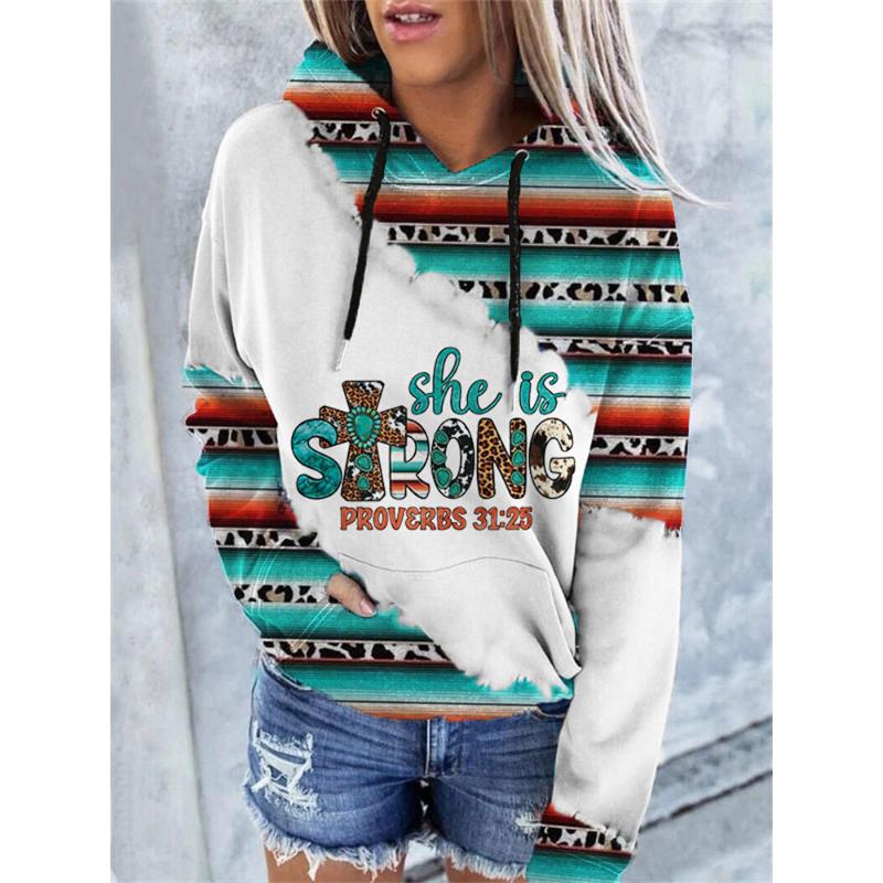 Autumn and Winter New Women's Clothing Christmas 3D Printing Hooded Pullover Long-sleeved Sweater Casual Fashion