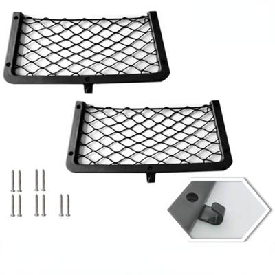 Car Net Bag with Screws for Secure Fit In Auto RV Home Marine Bus Seat Side Plastic Frame with Stretchable Mesh Net Storage Bag