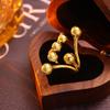 18K Gold-Plated Creative Titanium Steel Ring with Spherical Design