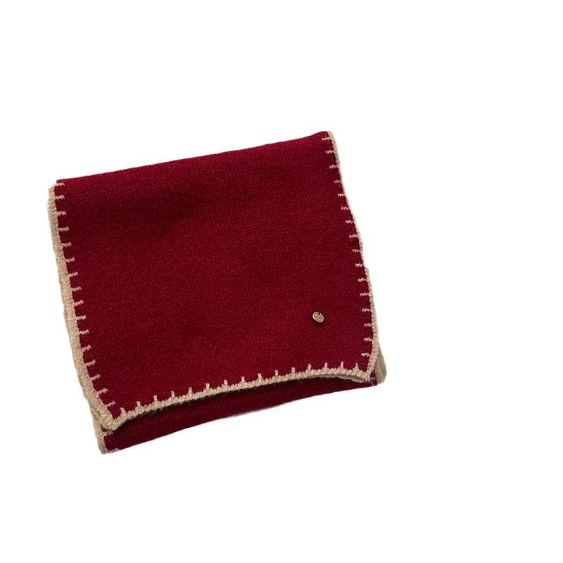 Festive Collection: Red Scarves & Imitation Cashmere Shawls - Cozy Winter Gifts & Soft Neck Warmers