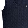 Polo Ralph Lauren Einfarbig Logo Gestickt Rundhals Ärmellos Strickpullover Damenpullover Schwarz 211906370-004