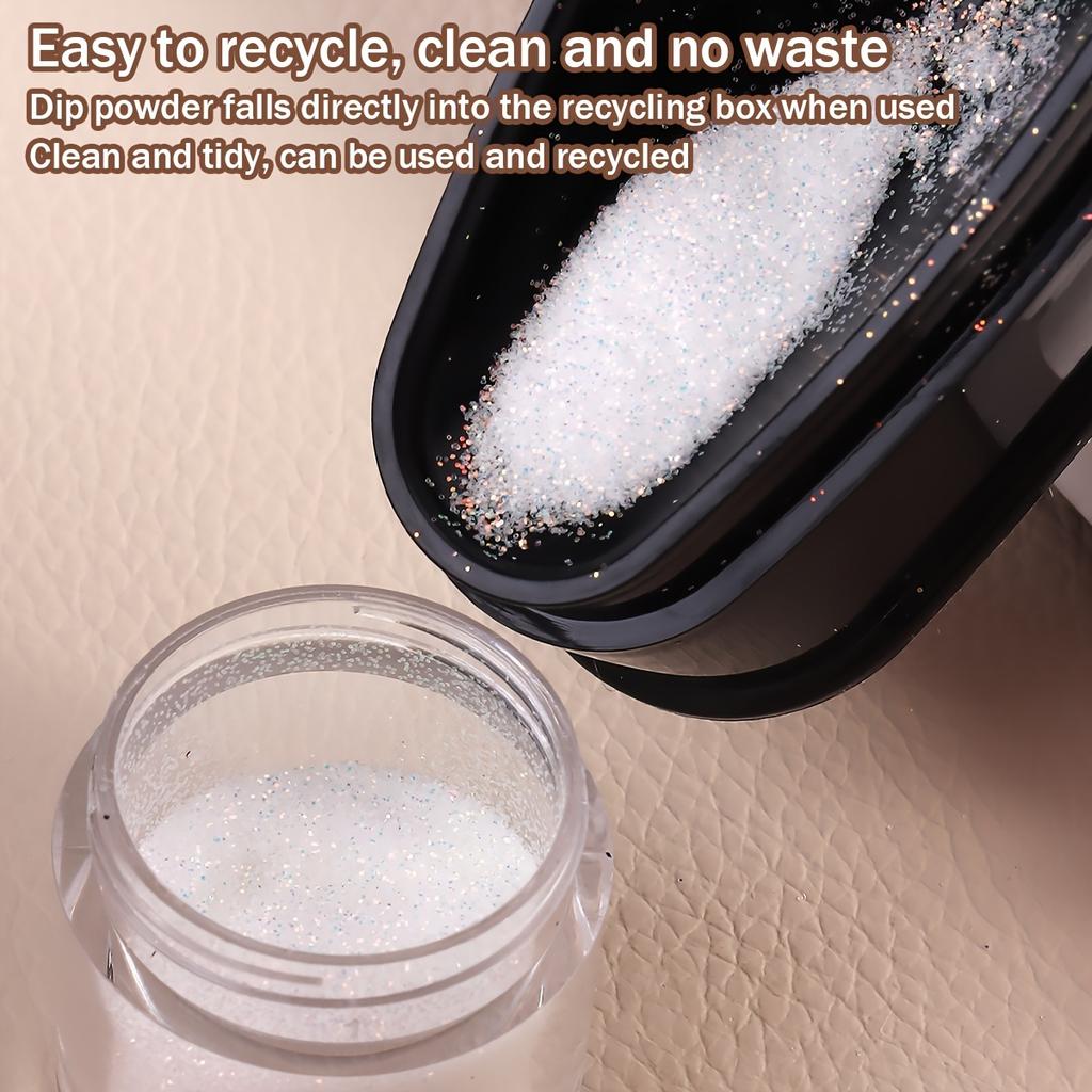 1 Pack Nail Art Glitter Recycling Box Dip System Duster Glitter Sequins Rhinestone Container Holder Nail Art Storage Nail Art Tools Salon