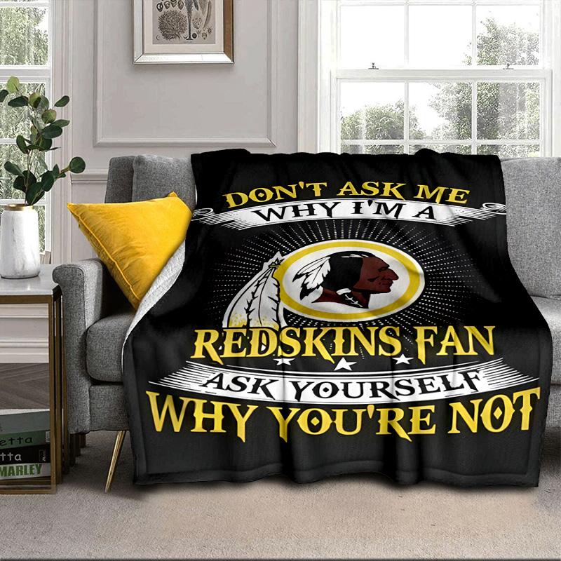 Washington Redskins Portable Blanket/Soft Blanket Bedding Blanket Suitable for Travel Camping Living Rooms Offices Sofas Fan Gifts