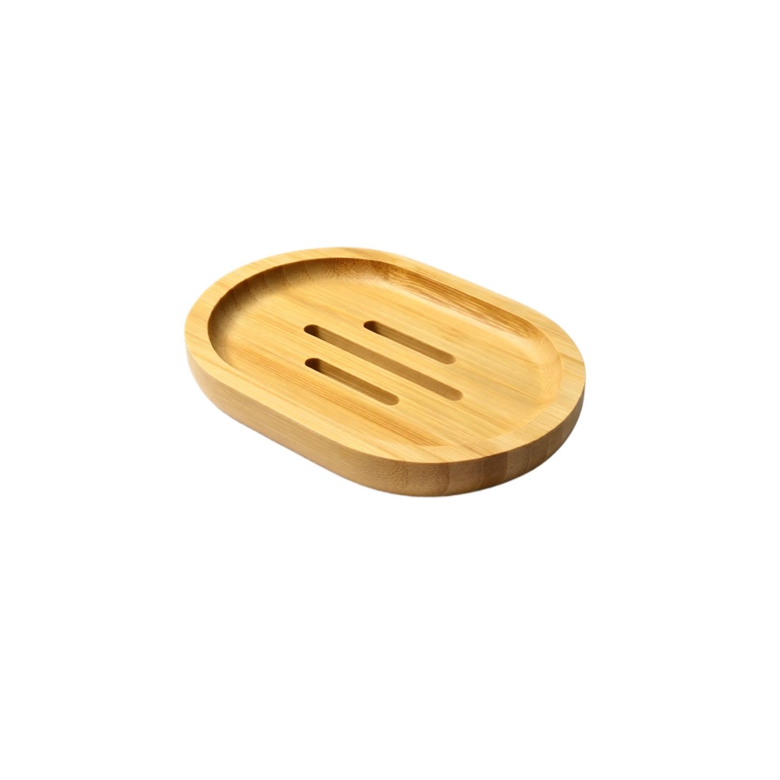 Bamboo Soap Dish with Drainage Slots Mold Resistant Handmade Soap Holder for Bathroom Kitchen Natural Material Soap Tray One Size