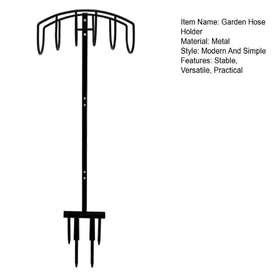 Gartenschlauchhalter mit 4 Spikes, robuster Metallständer für den Außenbereich, abnehmbare Schlauchtrommel