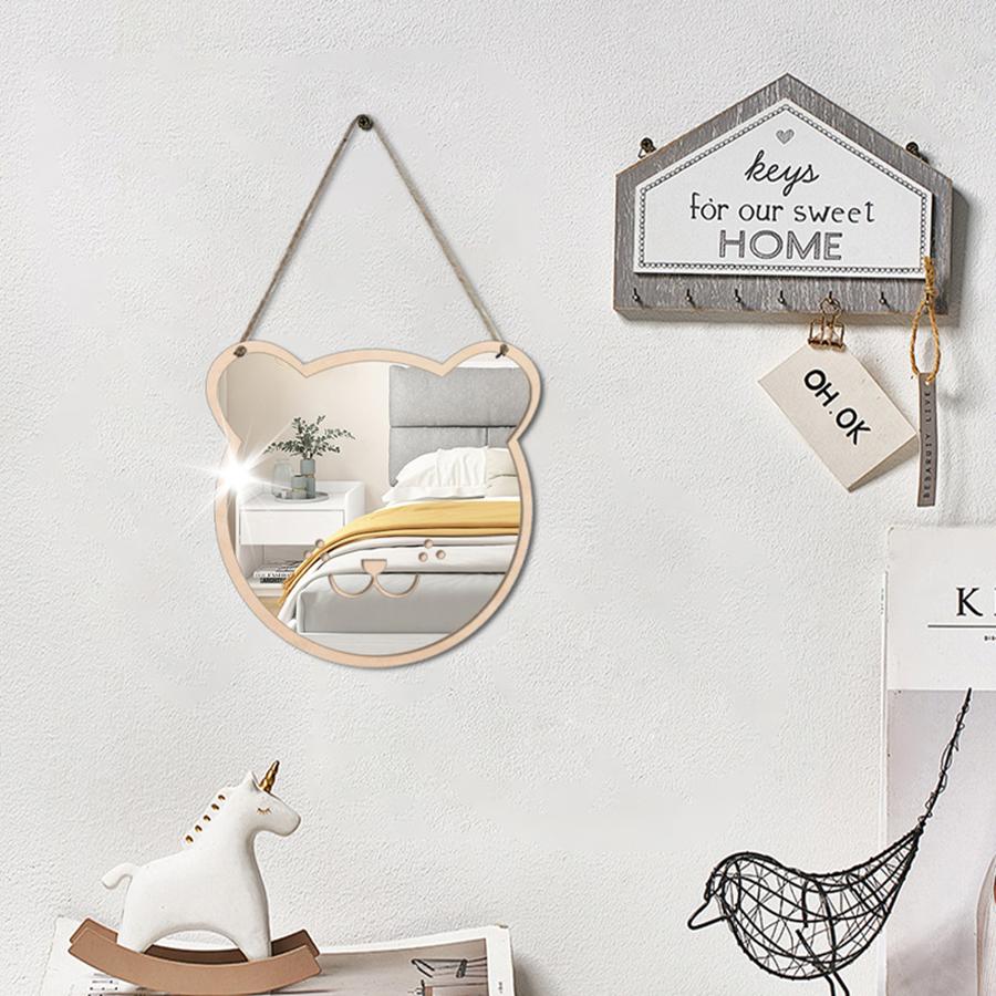 Cute Ins Style Home Mirror Wall Stickers Creative Animal Shaped Mirror Wall Stickers Children's Room Cartoon Wall Decor Mirrors