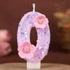 Flower Numbers Birthday Candles Party Cake Decoration One Year Old DIY Handmade Candles 0-9