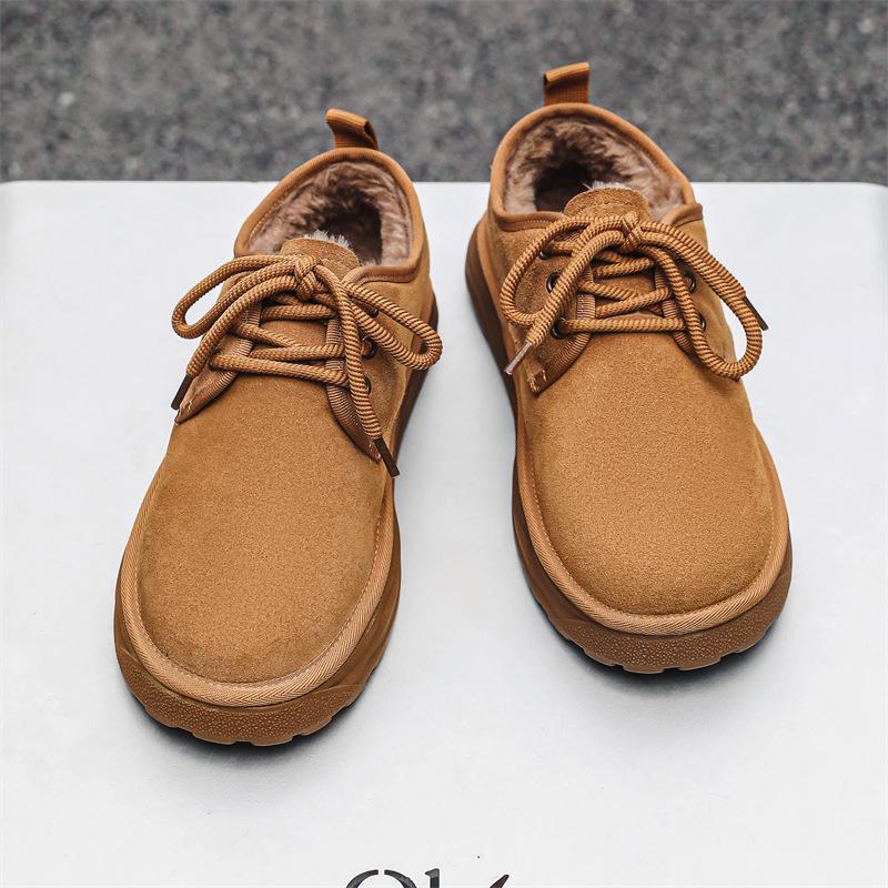 Retro cold-proof bread shoes men's short boots winter velvet thickened Northeast large cotton shoes warm snow boots 7058-J