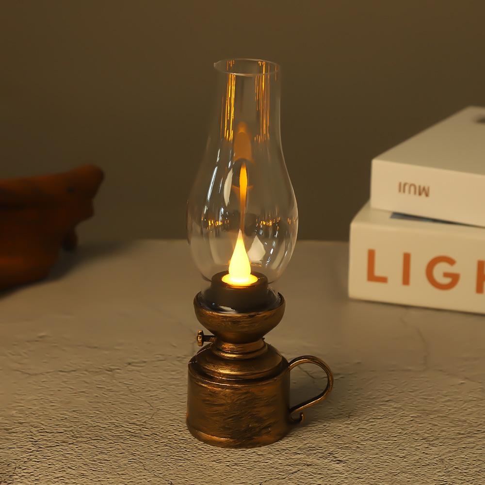 

Практичный мерцающий фитиль для украшения дома, низкое потребление, винтажная электронная свеча 80-х годов для бара, электронная керосиновая лампа 10X25cm