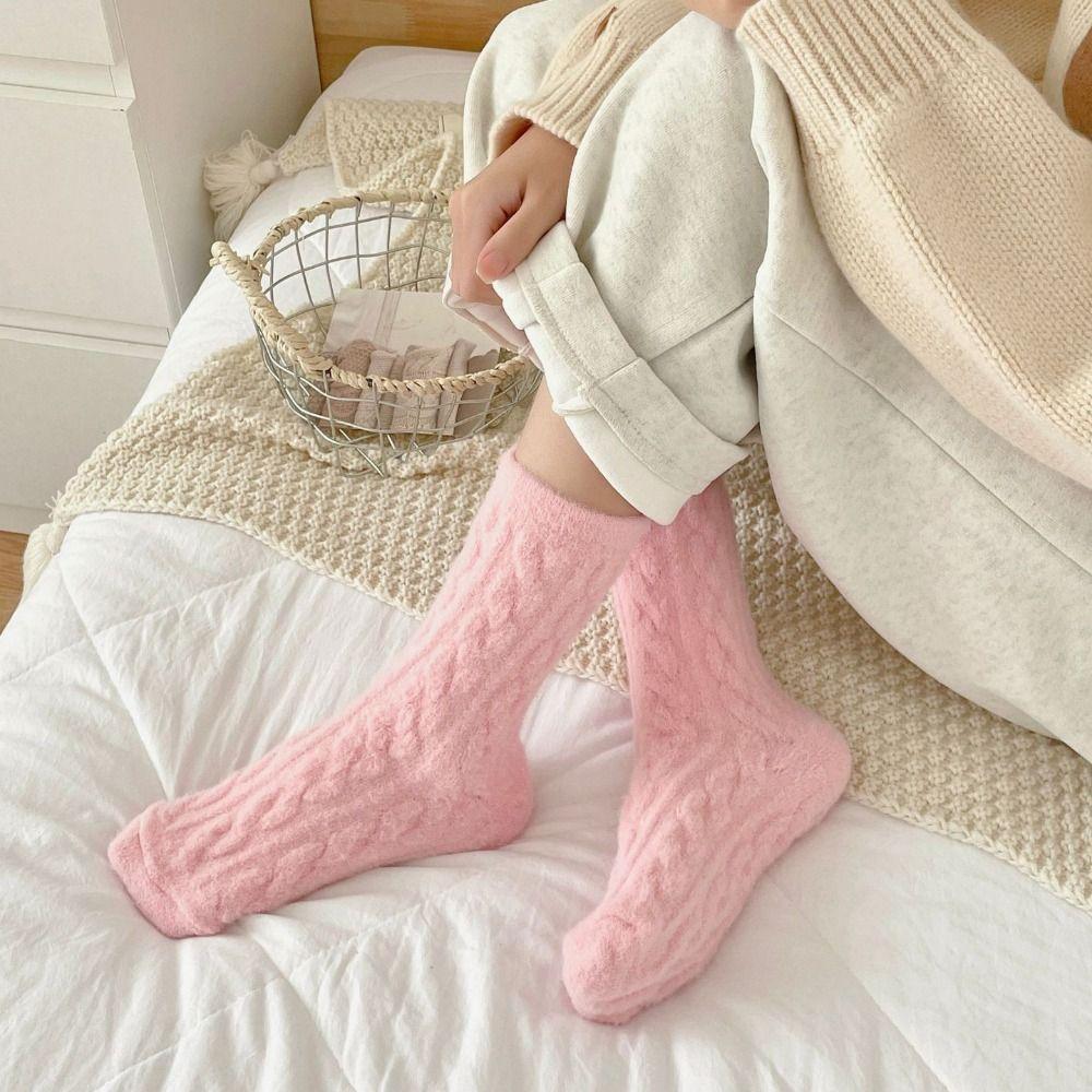 Warm Cotton Socks Winter Fleece Socks Sleep Socks Velvet Socks  Women