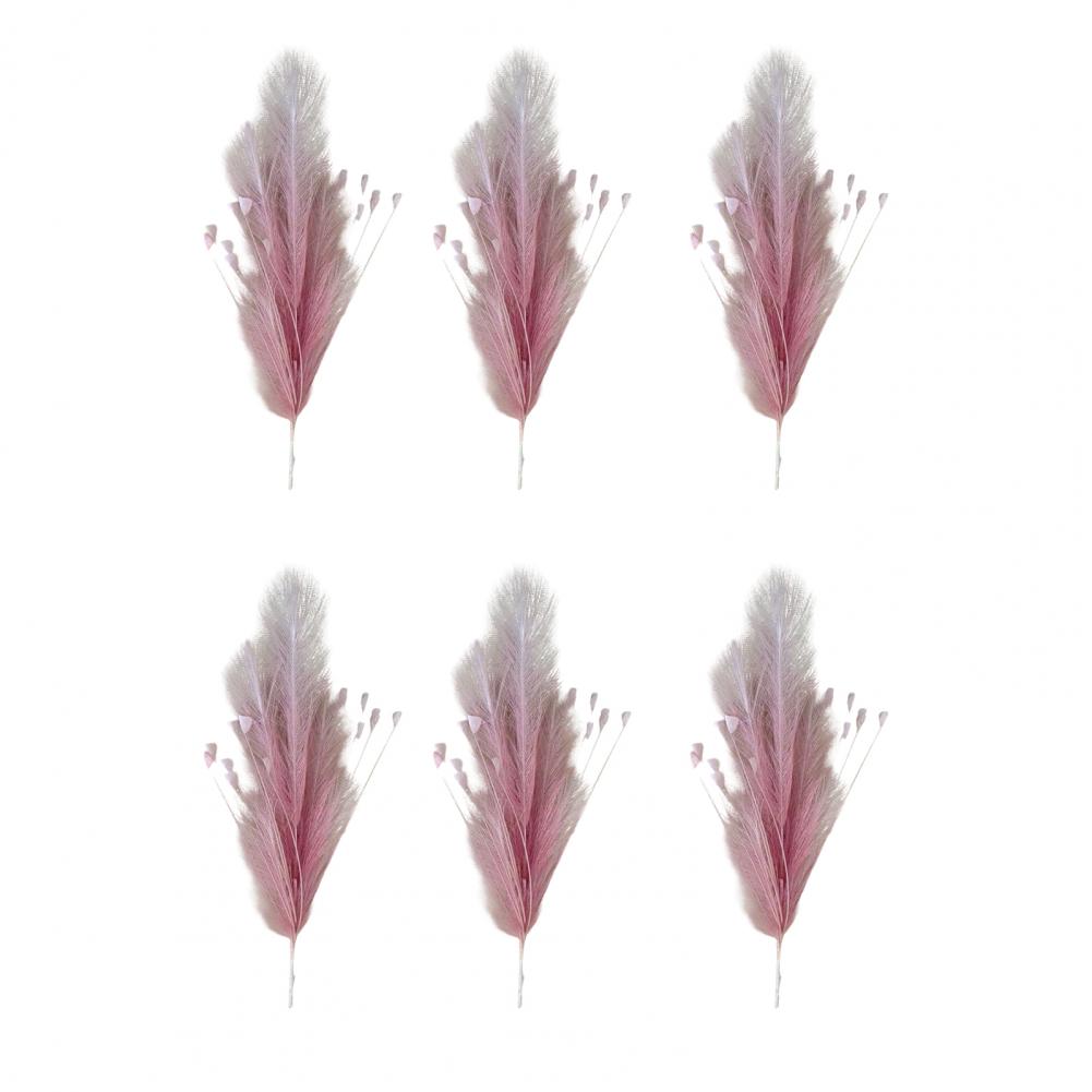 6 Pcs Peacock Grass Artificial Plants Pampas Grass Reed Flower Arrangement Home Bedroom Wedding Decorations Fake Flowers