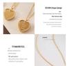 Versatile Frosted Peach Heart Pendant Necklace - Romantic Valentine's Gift for Couples