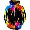 Mens Hooded Sweatshirt With Digital Print Loose Fit Long Sleeve Casual Pullover Daily Wear