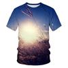 New Nature's Starry Sky Graphic T Shirts Men Fashion Novel Aurora Pattern Tees 3D Printed Casual O-neck Short Sleeve Tops