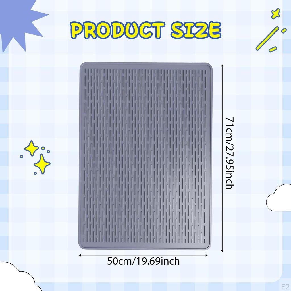 Silicone Top Cover Mat Cooktop Protector Universal Drain Pad Heat Insulation Dish Drying for