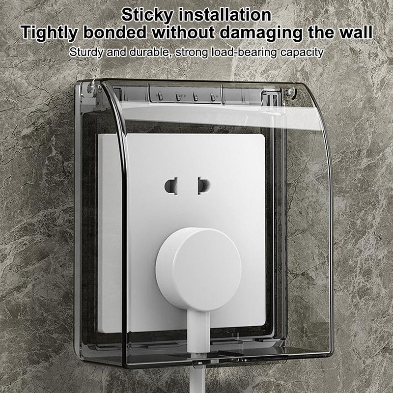 Self Adhesive Waterproof Wall Socket Cover With No Drilling Design And Easy Installation For Bathroom Kitchen Outdoor Use