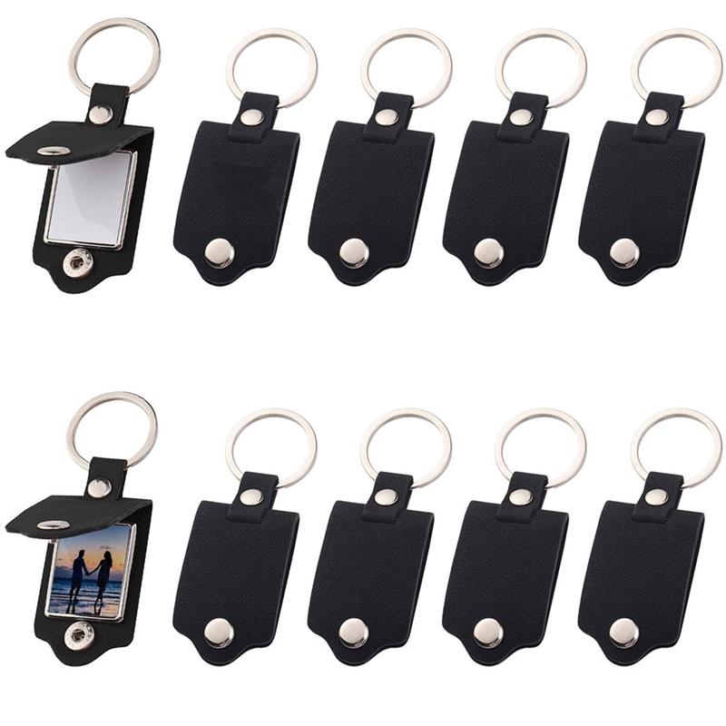 AS60-PU Leather Key Chain Heat Transfer-Press For DIY Photo& Text 10 Pcs Sublimation Keychain Blanks Bulk Key Ring
