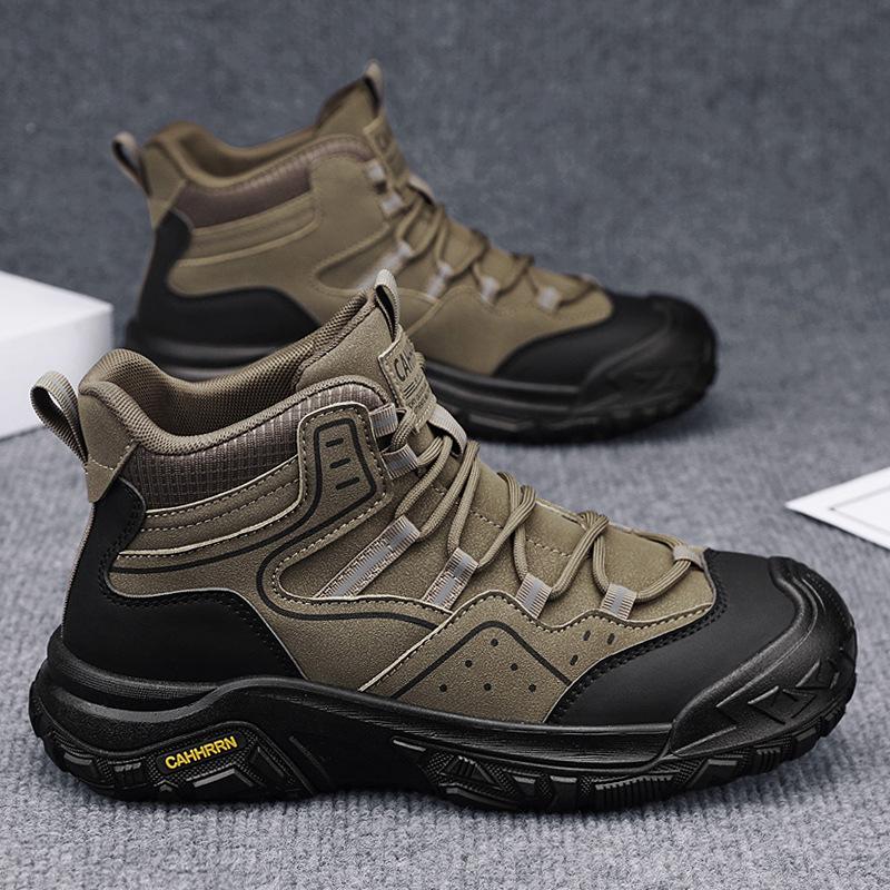 Men's Hiking Shoes 2026 Autumn New Outdoor Non Slip Lightweight Platform Sneakers Comfortable Height Increase Lace Up Work Shoes