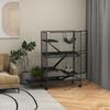Small Animal Cage for Chinchilla Ferret Kitten On Wheels with Hammock Removable Tray, Grey