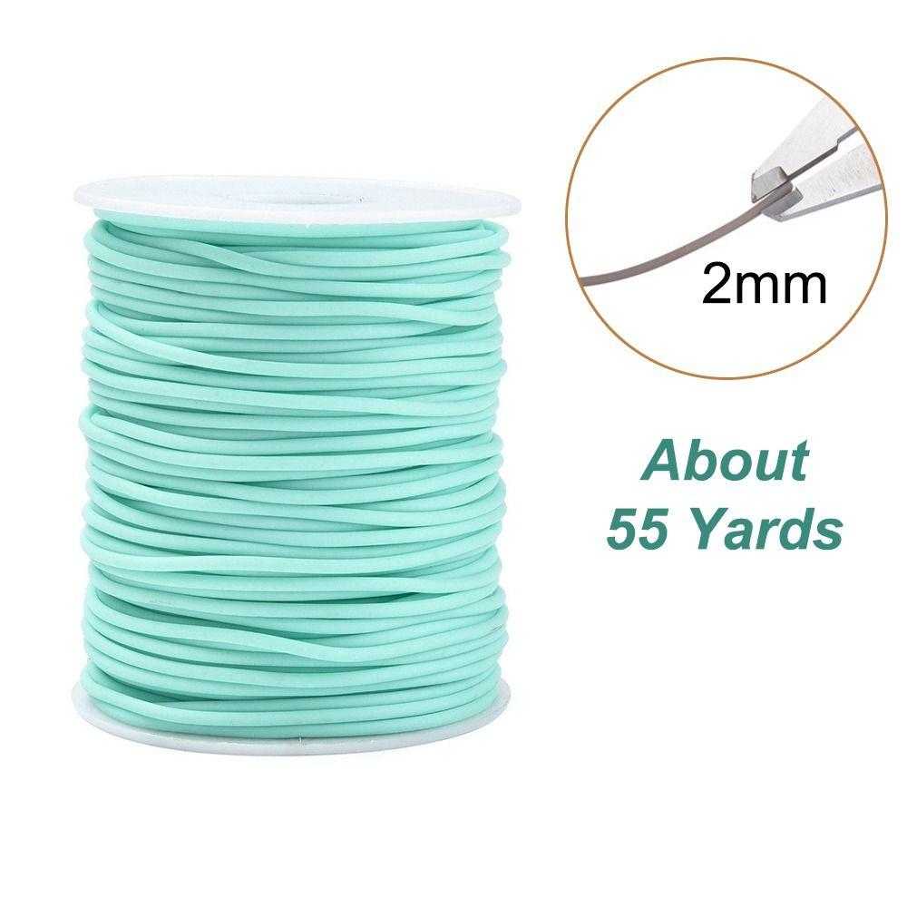 Elegant 2mm 55Yards Hollow Rubber Tubing Round Stretch Knitting Barber Cord Elastic Stitch Keeping Cords DIY Craft