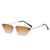 New borderless square sunglasses European and American fashion trend sunglasses female Internet celebrity street shooting style frameless sunglasses
