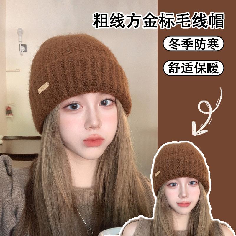 Fashion wool hat student autumn and winter cold protection ear hat women's thermal pullover hat