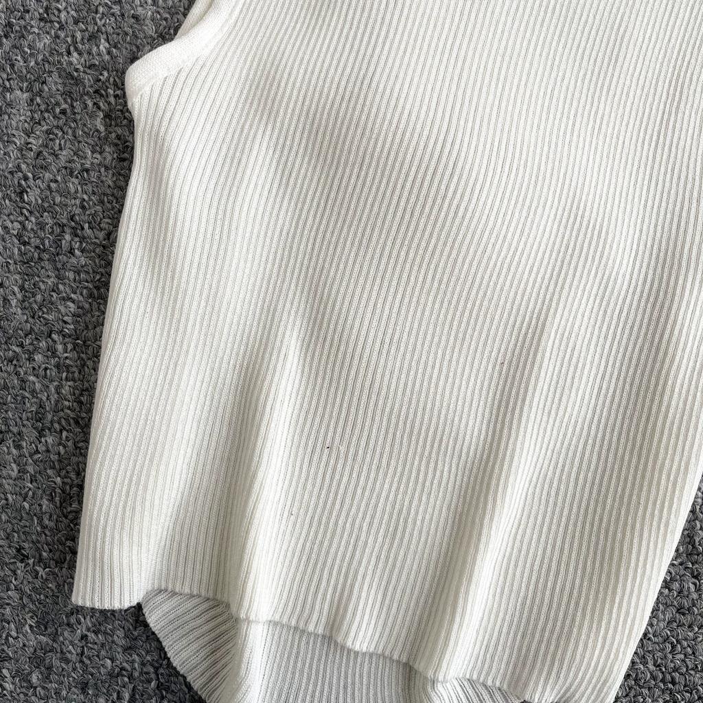 Summer Women Chic Sleeveless Cartoon Knitted Sweater Short Pullover Vest for College Girl