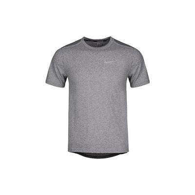 Striped Logo Print Quick-Dry Running Crew Neck T-Shirt Men Tops Gray 892814-036