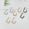 Sincere Jewelry European and American Exaggerated Atmosphere Matte Hipster Geometric Earrings, Creative Personalized Relief Trapezoidal Long Gold