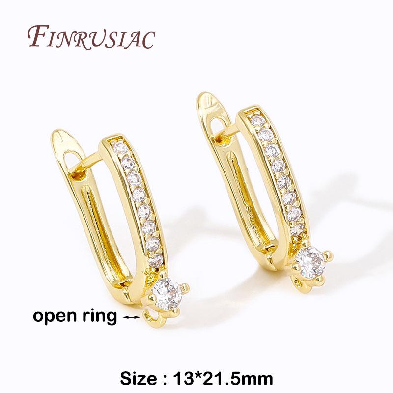 DIY Basic Schwenzy Material 18K Gold Plated Earwire Fastener Earring Hooks Accessories For Fashion Earrings Making Supplies