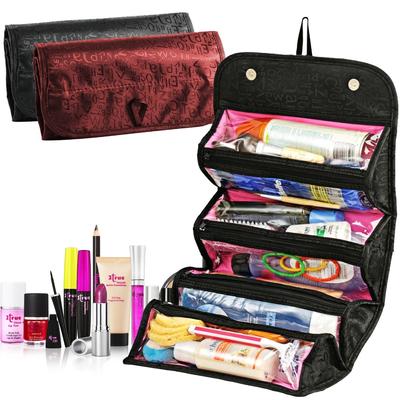 Cosmetics Organiser Makeup Bag Hanging Toiletries Pockets Compartment Travel Kit Roll-N-Go Jewelry Bags