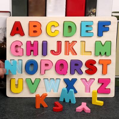 Puzzle Arithmétique Alphabétique en Bois Montessori Préscolaire Apprentissage Jeu Éducatif Jouet Cadeaux d'Anniversaire Pour Enfants