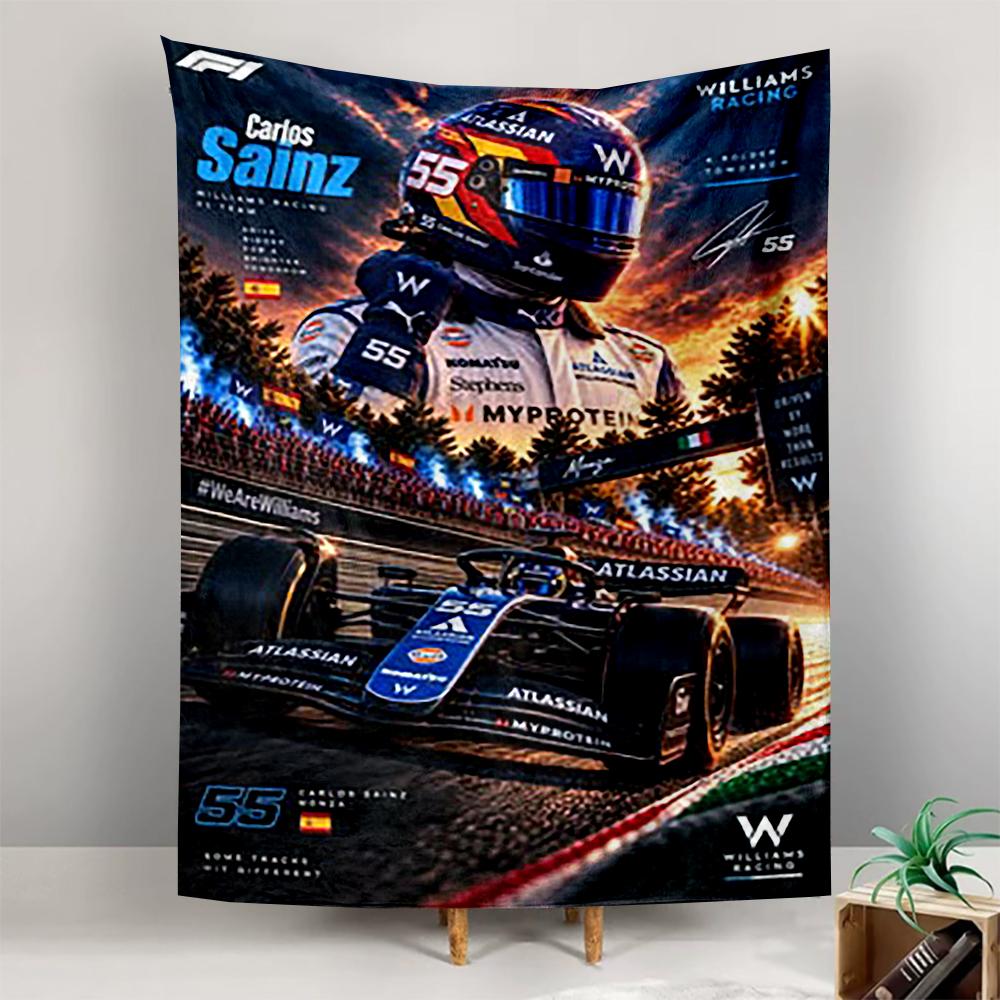 Tapestry Carlos Sainz Williams Racing F1 Number 55 Poster Wall Hanging